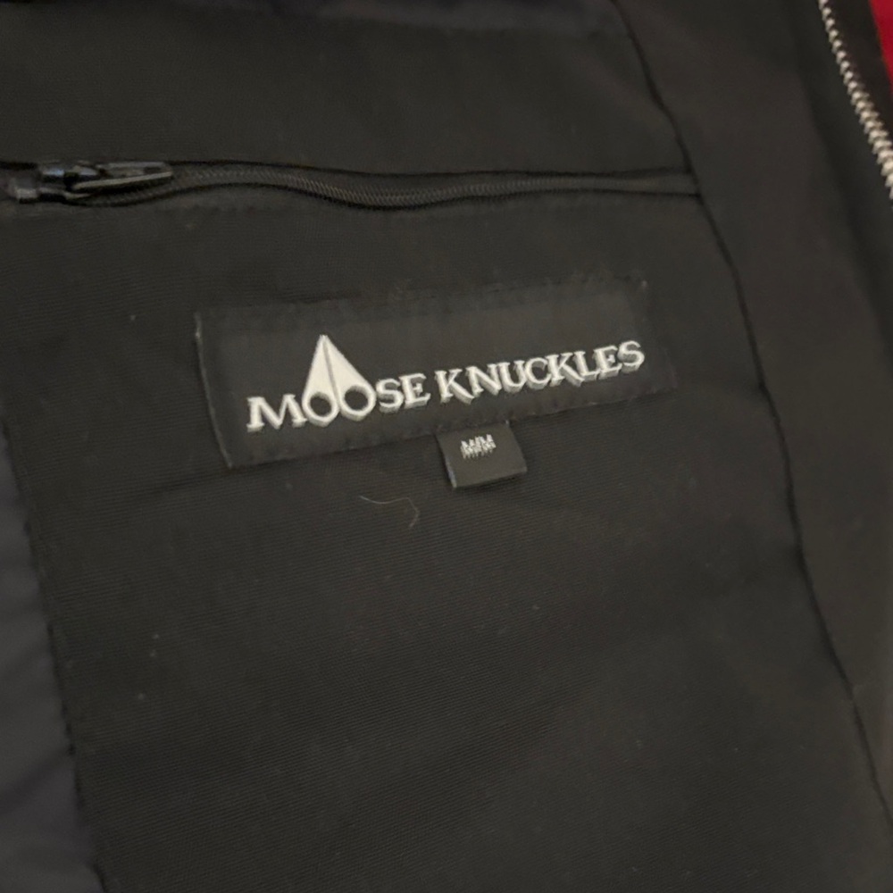 Moose Knuckles Black Interior Jacket with Logo Patch
